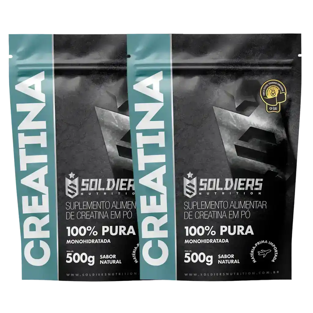 Pacotes de creatina monohidratada em pó 100% pura 500g, suplemento alimentar.