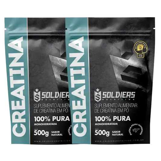 Pacotes de creatina monohidratada em pó 100% pura 500g, suplemento alimentar.