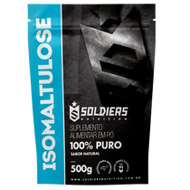Embalagem de suplemento alimentar em pó isomaltulose, 100% puro, 500g, sabor natural.