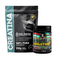 Kit Creatina Monohidrata + Pré Treino Evolution 300g
