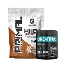 Kit Whey Protein Primal 1Kg + Creatina Monohidratada Pote 300g