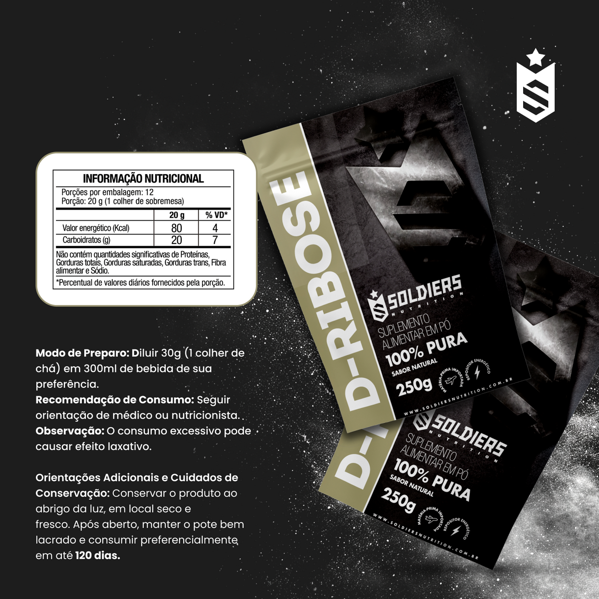 D - Ribose 100% Puro - 250g