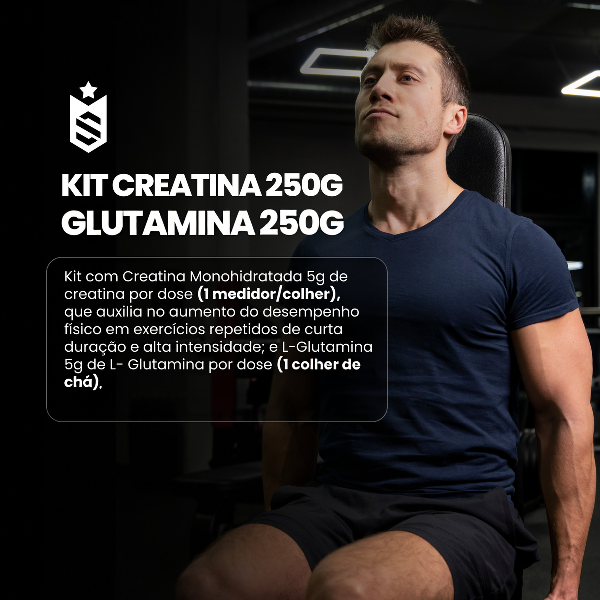 Kit Creatina Monohidrata 250g + L-Glutamina 250g