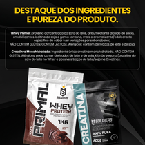Kit Whey Protein Primal 1kg + Creatina Monohidratada 600g