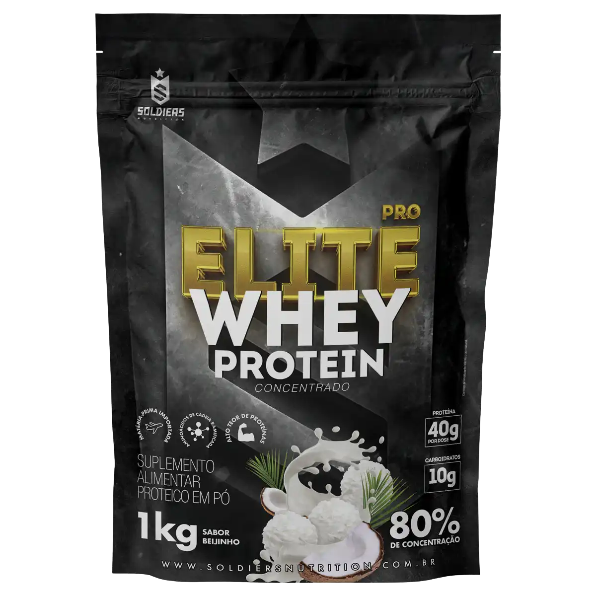 Whey Protein Elite Pro 80% Concentrado - 1Kg