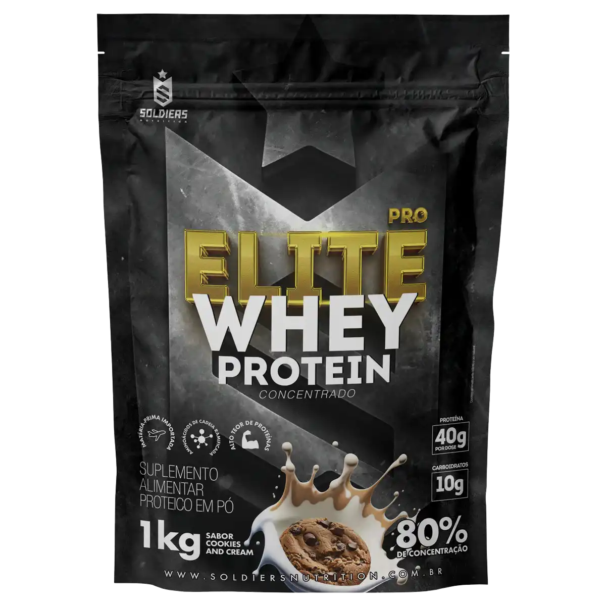 Whey Protein Elite Pro 80% Concentrado - 1Kg