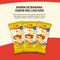 Barrinha de Banana Sem Açúcar Sabor Mel 20g - Like Kids