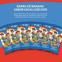Barrinha de Banana 20g Sem Açúcar Sabor Cacau 12un - Like Kids
