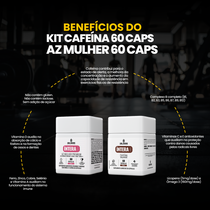 Kit AZ Mulher 60 Cáps + Cafeína 400mg 60 Cáps