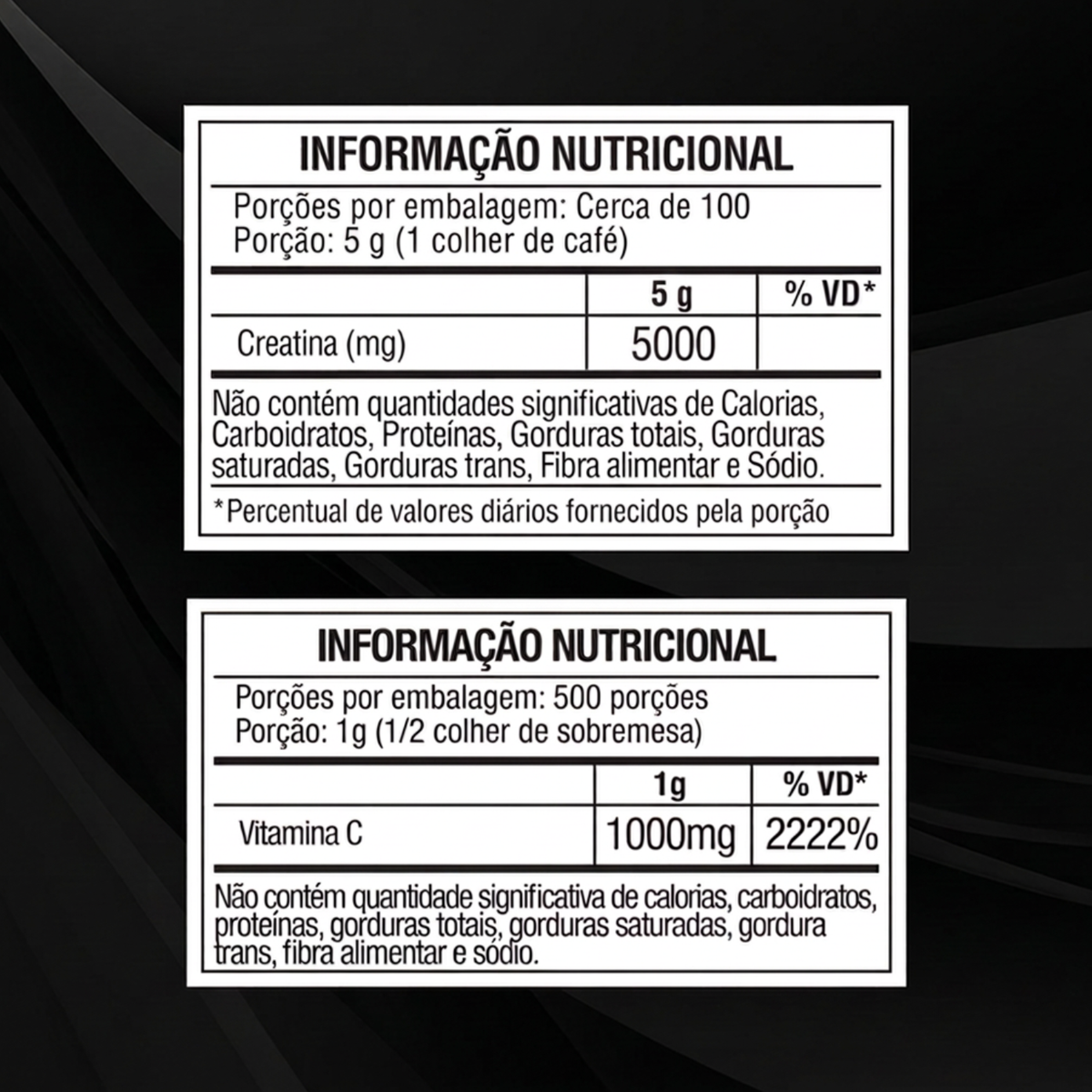 Kit Creatina Monohidratada 500g - 2 un + Vitamina C Em Pó 500g