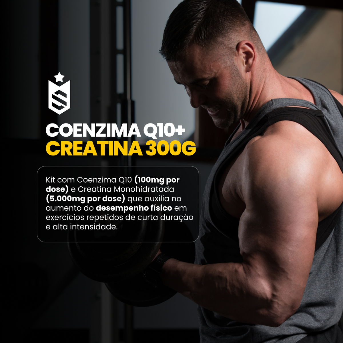 Kit Coenzima Q10 100mg 60 Cáps + Creatina Monohidratada Pote 300g