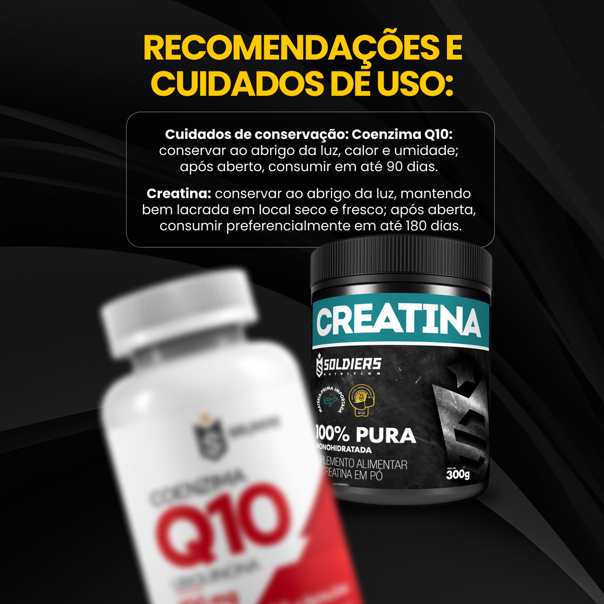 Kit Coenzima Q10 100mg 60 Cáps + Creatina Monohidratada Pote 300g