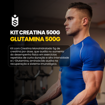 Kit Creatina Monohidratada 500g + L-Glutamina 500g