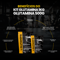 Kit Glutamina 1kg + Glutamina 500g