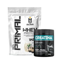 Kit Whey Protein Primal 1Kg + Creatina Monohidratada Pote 300g