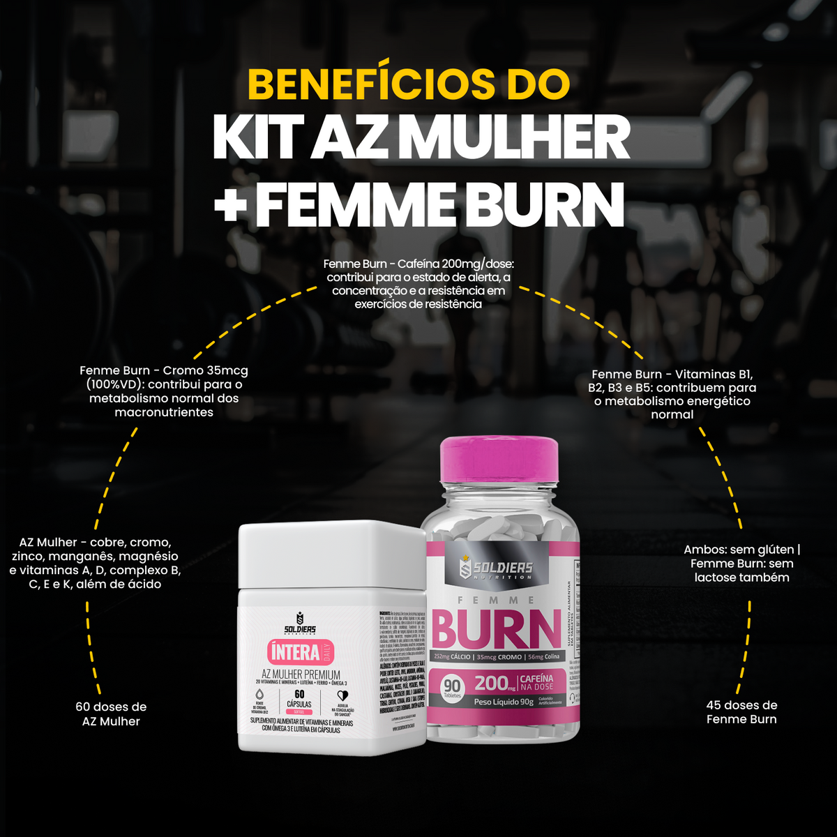 Kit AZ Mulher 60 Cáps + Femme Burn 90 Tabletes