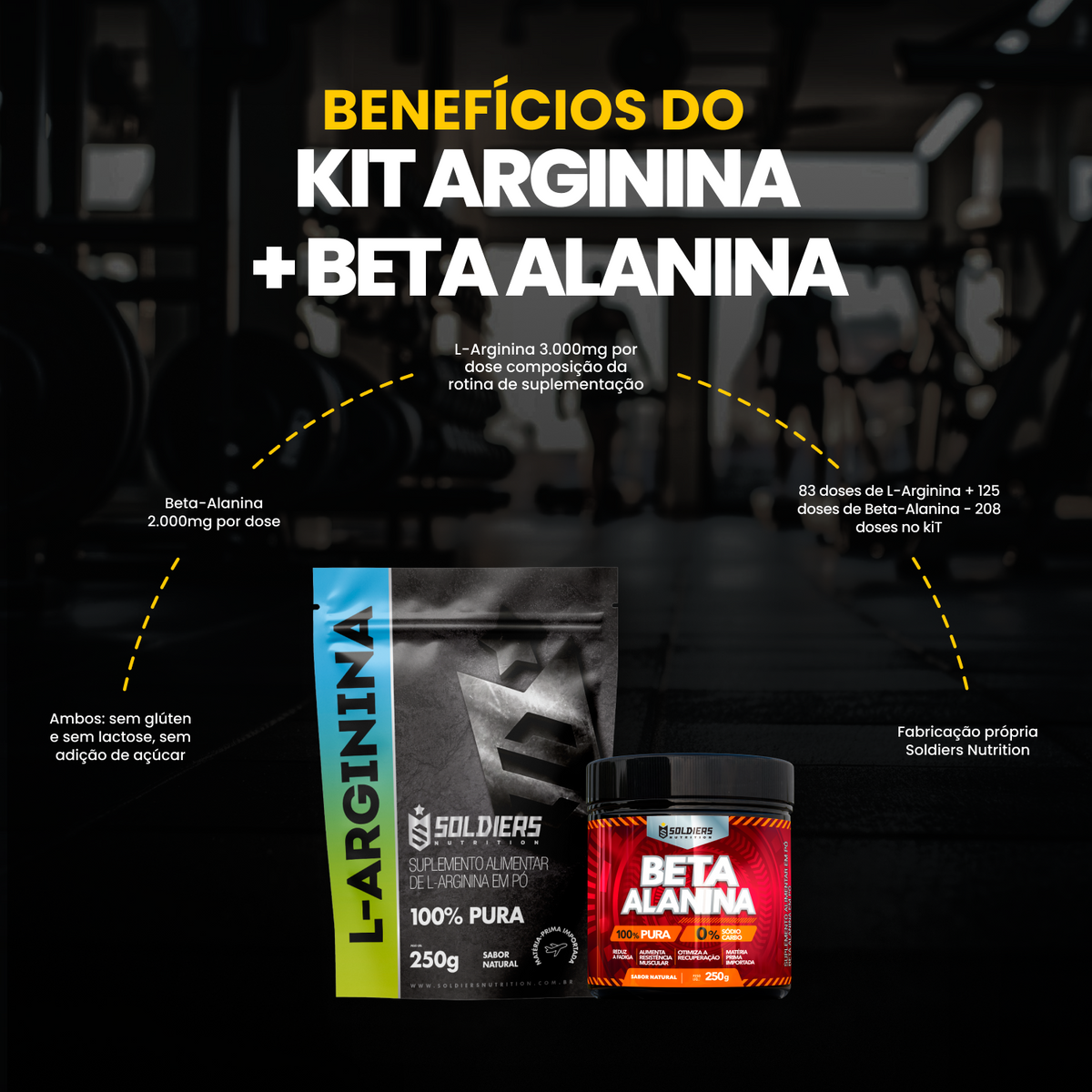 Kit Arginina 250g + Beta Alanina 250g