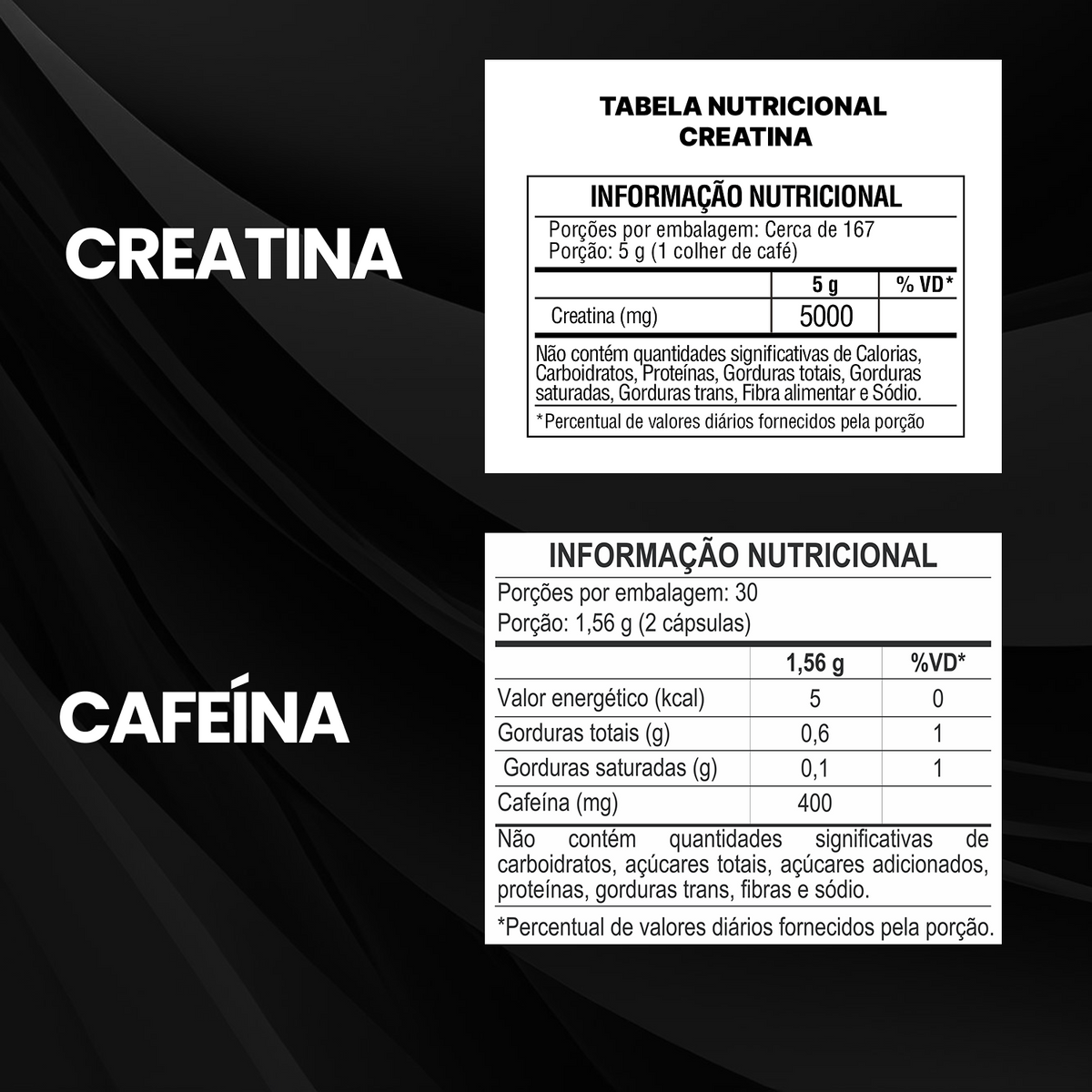 Kit Creatina Monohidratada 500g + Cafeína 400mg 60 Cáps