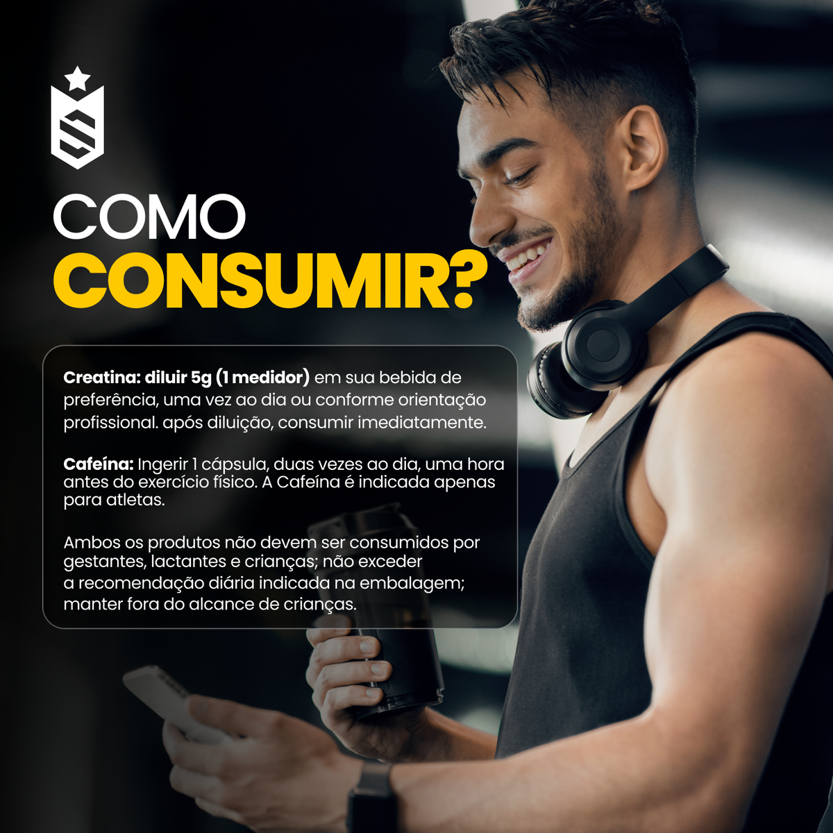 Kit Creatina Monohidratada 500g + Cafeína 400mg 60 Cáps