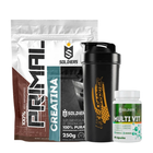 Kit Iniciante Whey Primal 1Kg + Creatina 250g + Multi Vita 60 Cáps + Coqueteleira 600ml 1