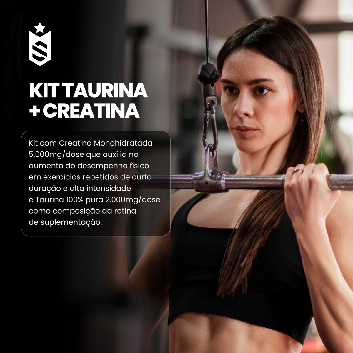 Kit Creatina Monohidratada 1Kg + Taurina 500g
