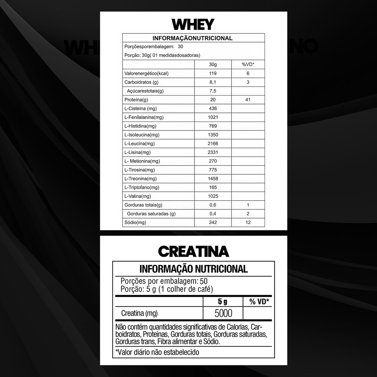 Kit Whey Core 900g + Creatina 150g