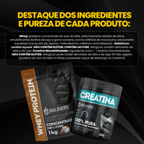 Kit Whey Protein Concentrado 1Kg + Creatina Monohidratada Pote 300g