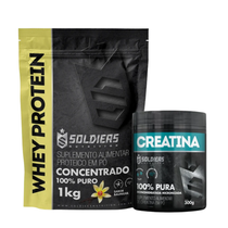 Kit Whey Protein Concentrado 1Kg + Creatina Monohidratada Pote 300g
