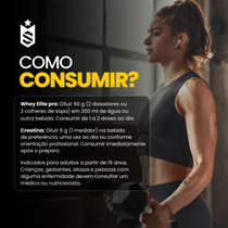 Kit Whey Elite Pro Concentrado 80% 1Kg + Creatina 500g