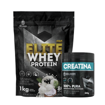Kit Whey Protein Elite Pro 1kg + Creatina Monohidratada Pote 300g