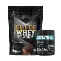 Kit Whey Protein Elite Pro 1kg + Creatina Monohidratada Pote 300g