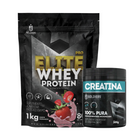 Kit Whey Protein Elite Pro 1kg + Creatina Monohidratada Pote 300g 1
