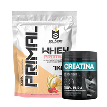 Kit Whey Protein Primal 1Kg + Creatina Monohidratada Pote 300g