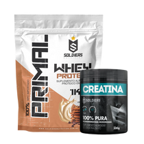 Kit Whey Protein Primal 1Kg + Creatina Monohidratada Pote 300g
