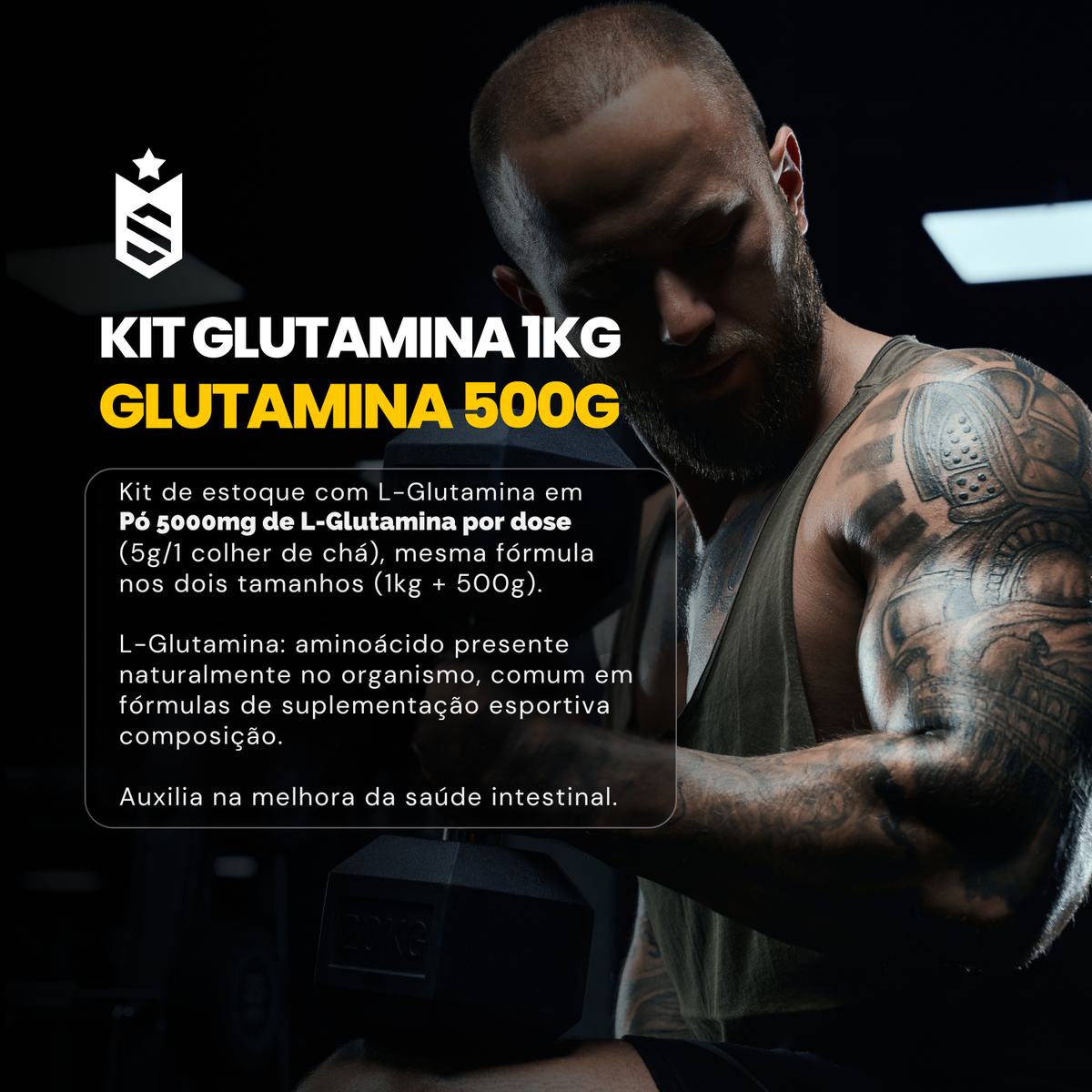 Kit Glutamina 1kg + Glutamina 500g