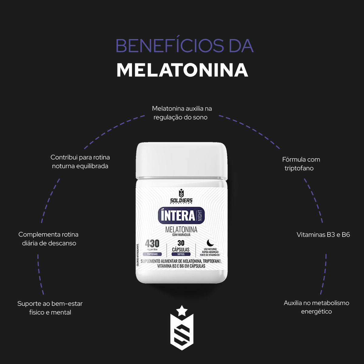 Melatonina com L-Triptofano 30 Cáps - Íntera Night