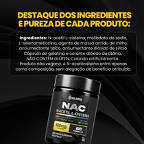NAC N-Acetil L-Cisteína Selênio + Molibdênio 60 Cáps