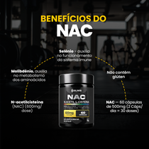 NAC N-Acetil L-Cisteína Selênio + Molibdênio 60 Cáps