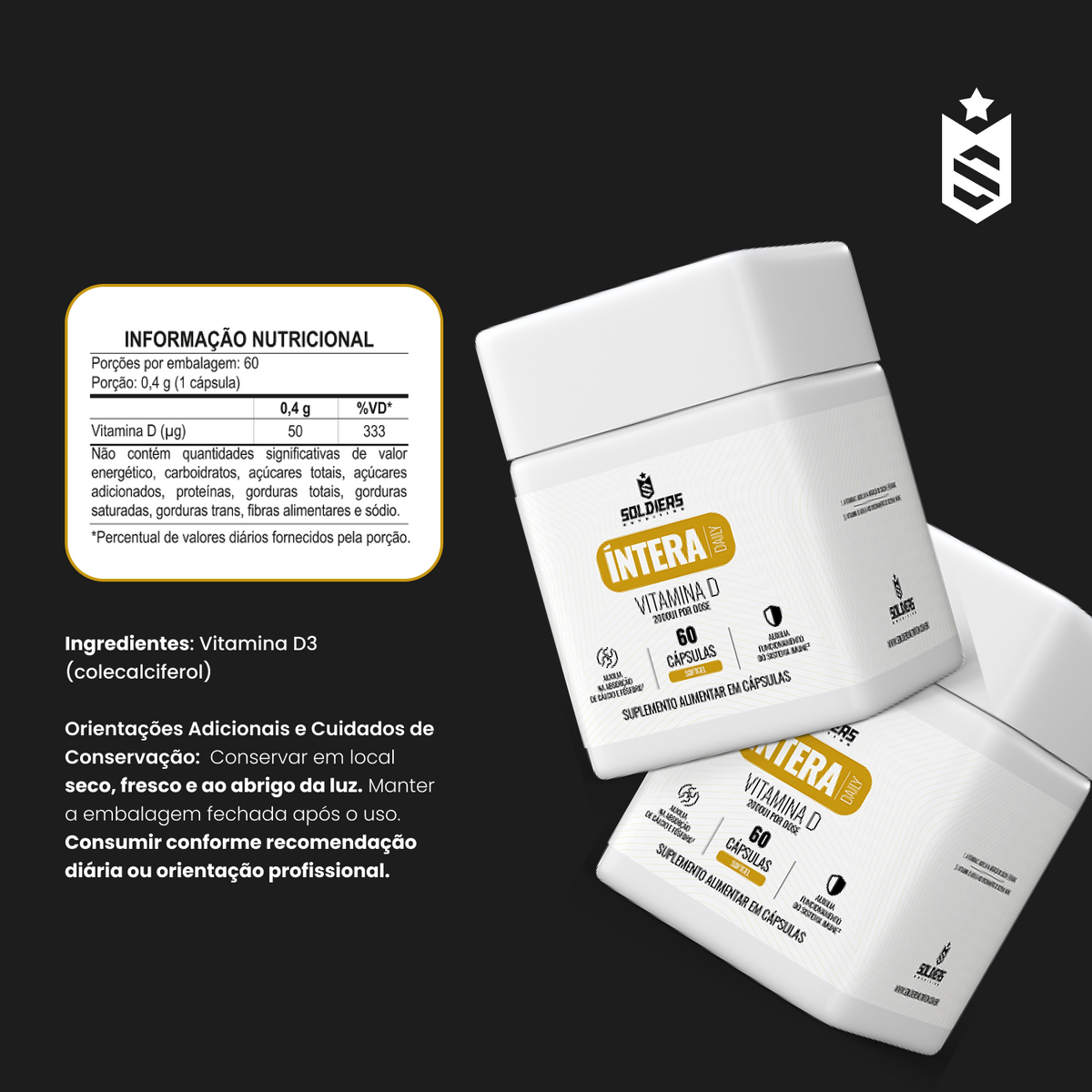 Kit Vitamina D 60 Cáps + Ômega 3 Com Coenzima Q10 60 Cáps - Íntera Daily