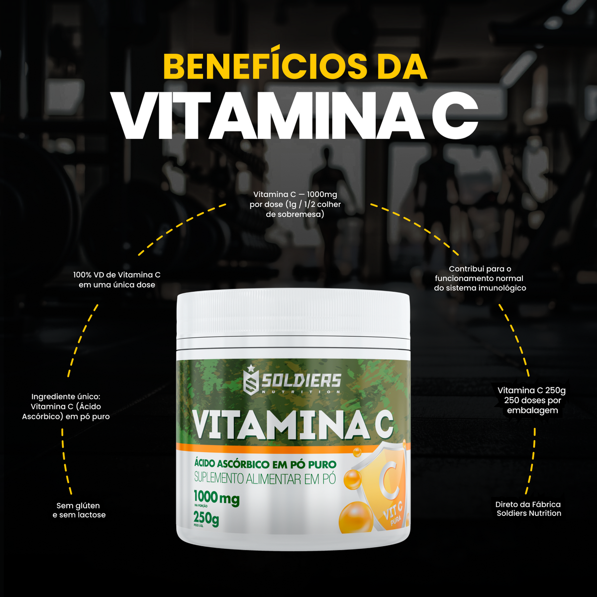 Vitamina C em pó 1000mg