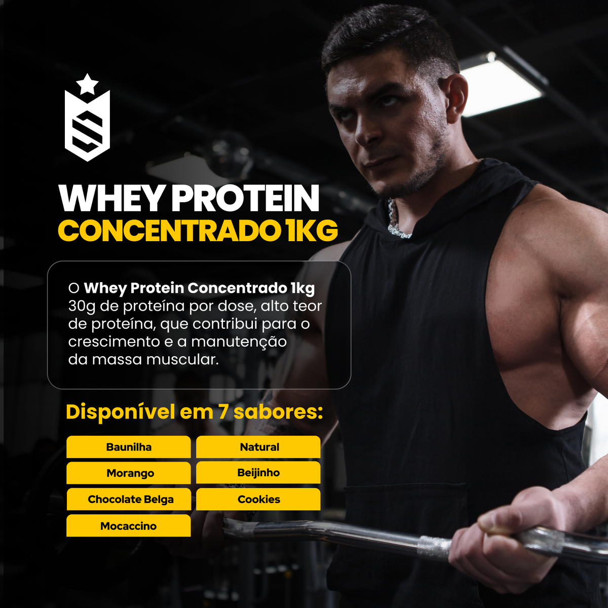 Whey Protein Concentrado 1kg - Baunilha