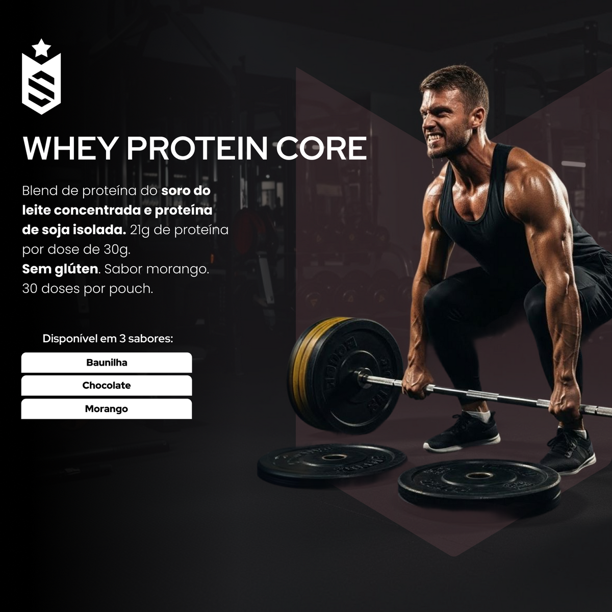 Whey Core 70% de Proteína Concentrada - 900g