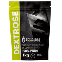 Embalagem de suplemento alimentar de dextrose em pó 100% pura, 1kg, sabor natural.