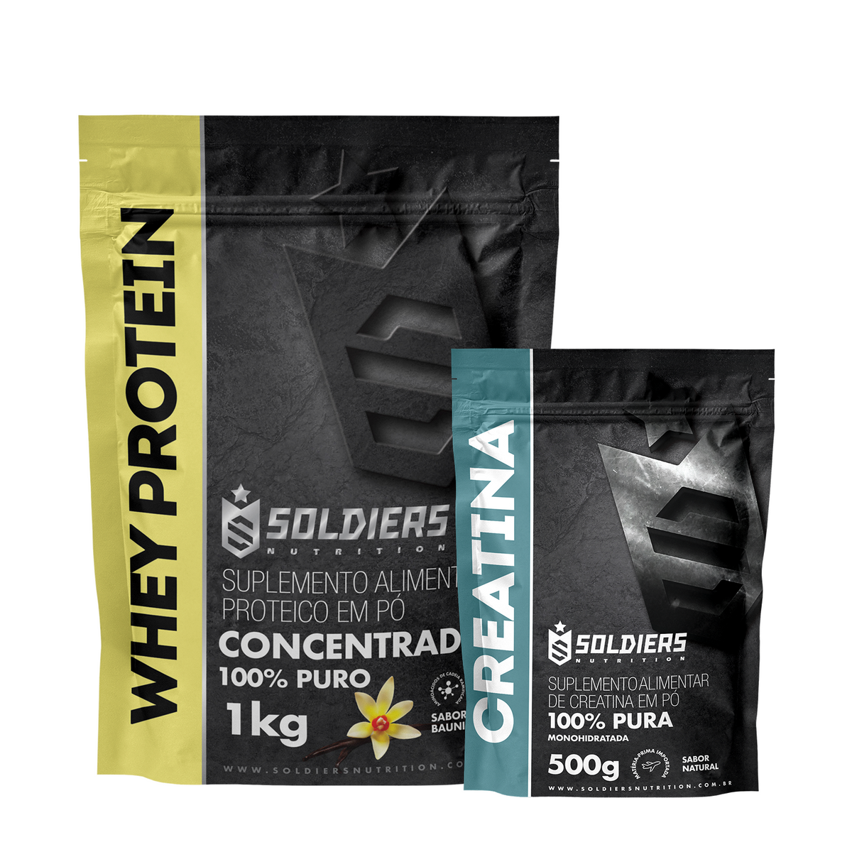 Kit Whey Protein Concentrado 1Kg + Creatina Monohidratada 500g