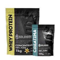 Kit Whey Protein Concentrado 1Kg + Creatina Monohidratada 500g