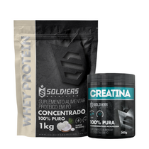 Kit Whey Protein Concentrado 1Kg + Creatina Monohidratada Pote 300g