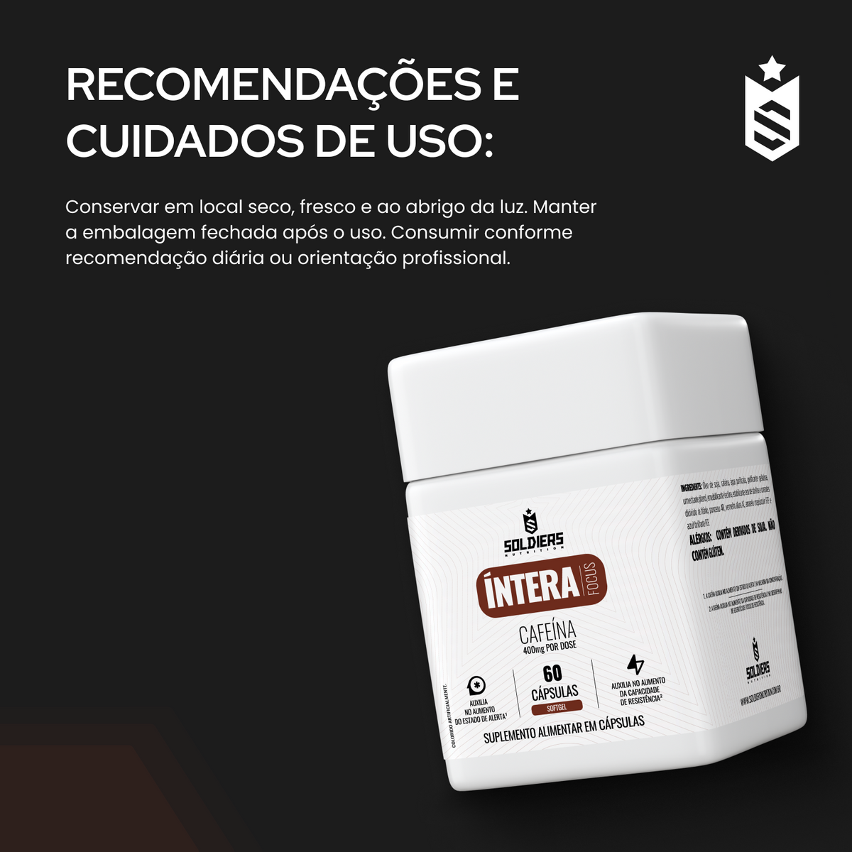 Cafeína 200mg 60 Cáps - Íntera Focus