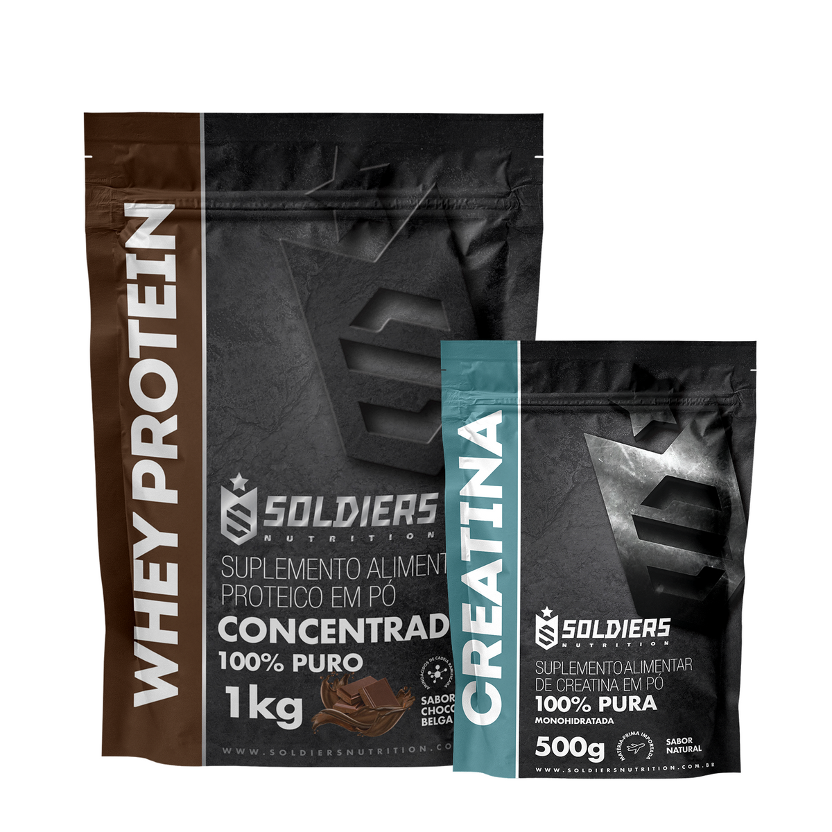 Kit Whey Protein Concentrado 1Kg + Creatina Monohidratada 500g