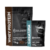 Kit Whey Protein Concentrado 1Kg + Creatina Monohidratada 500g