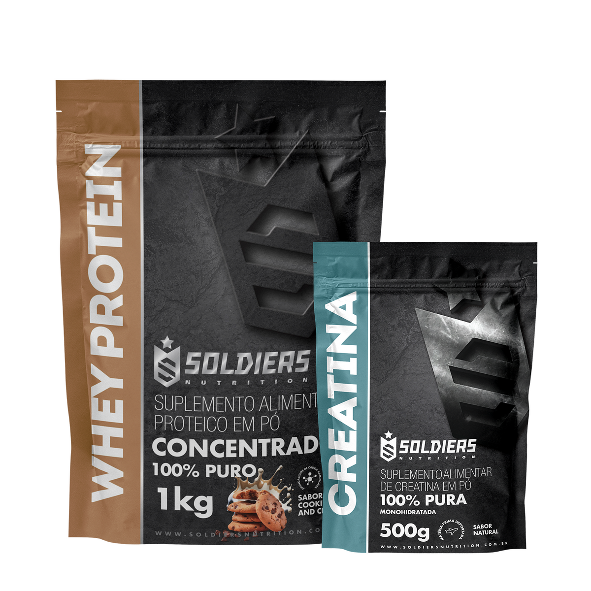 Kit Whey Protein Concentrado 1Kg + Creatina Monohidratada 500g